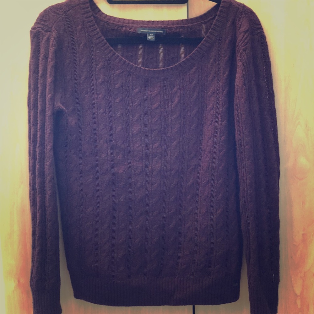 Burgundy AE sweater